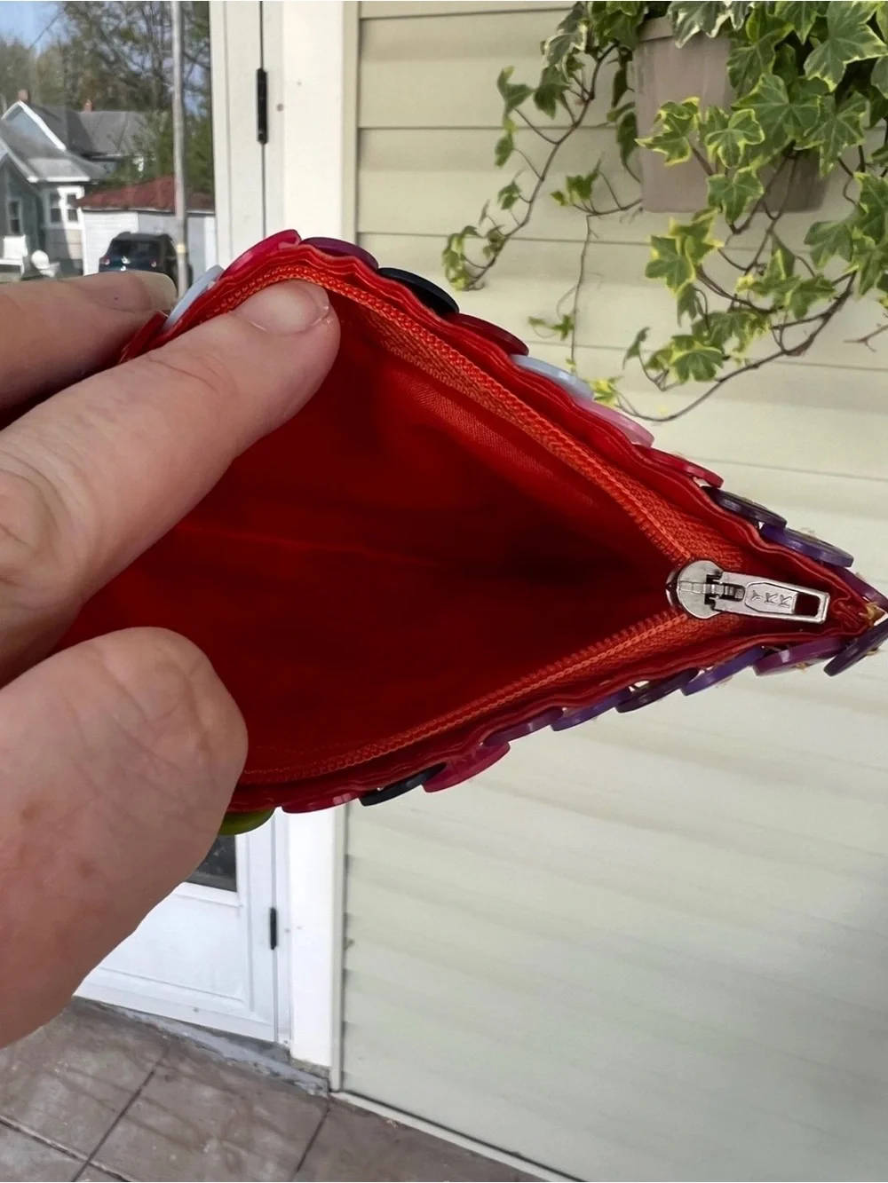 Erik & Mike 300 Button Coin Purse Multi Colored Clutch Zip Closure